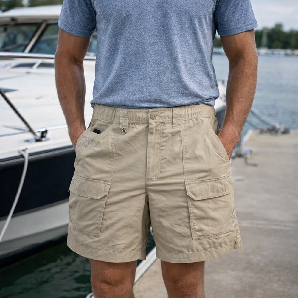 Columbia PFG Permit II Shorts Mens 40‎ Khaki Nylon Fishing Cargo FM4555-160 NWT